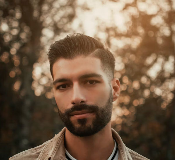 Bearded man in outdoor setting