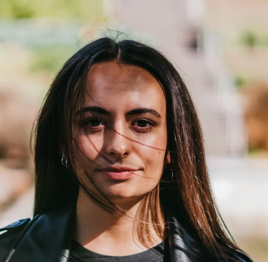 Woman with long dark hair